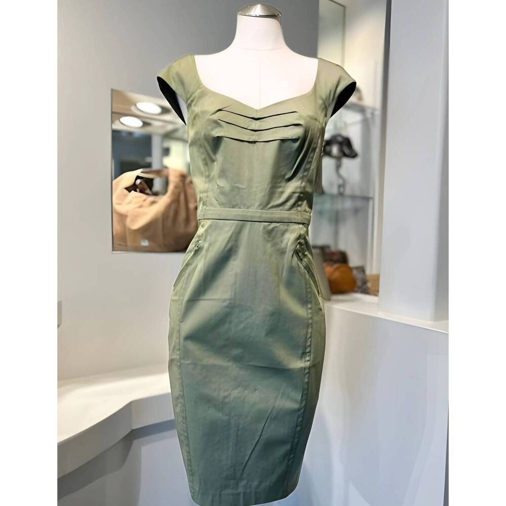 NEW BYRON LARS zipback cap sleeve dress in sea grass